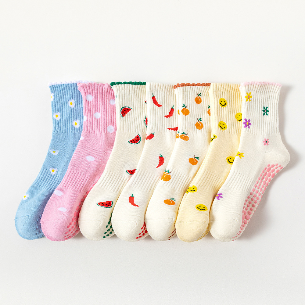 Medias Para Pilates Y Yoga - Yoga Socks Women Cotton Terry Fruit