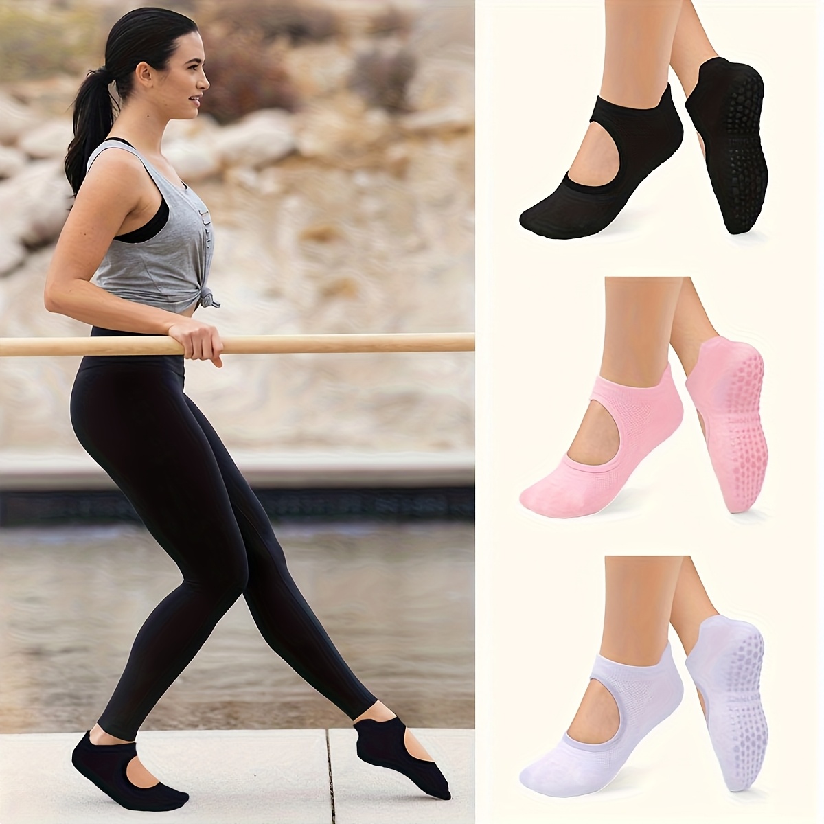 Non Slip Grip Women Socks for  - Medias Para Pilates Y Yoga ulasan dan harga